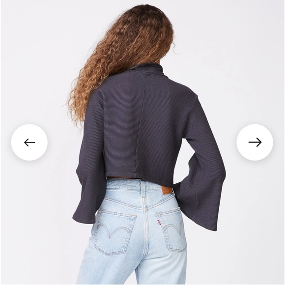 MONROW BRUSHED RIB MOCK NECK TOP - Picture 7 of 9